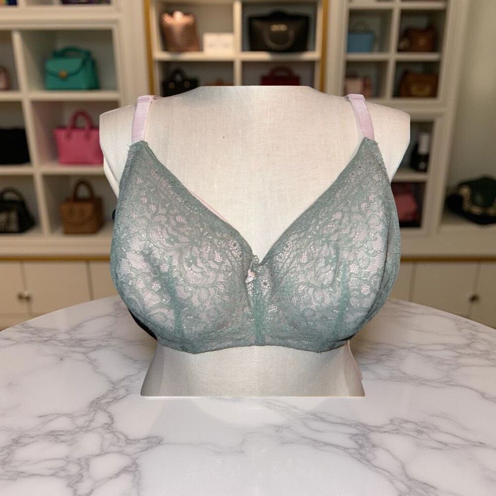 Plus Size Cacique Lightly Lined Balconette Lace Bra Size 46DD